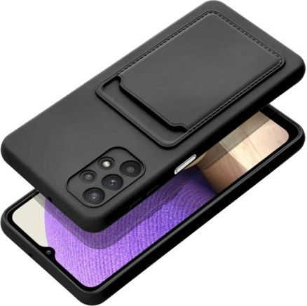 Forcell Back Cover Σιλικόνης με Υποδοχή για Κάρτες Μαύρο (Galaxy A32 5G)