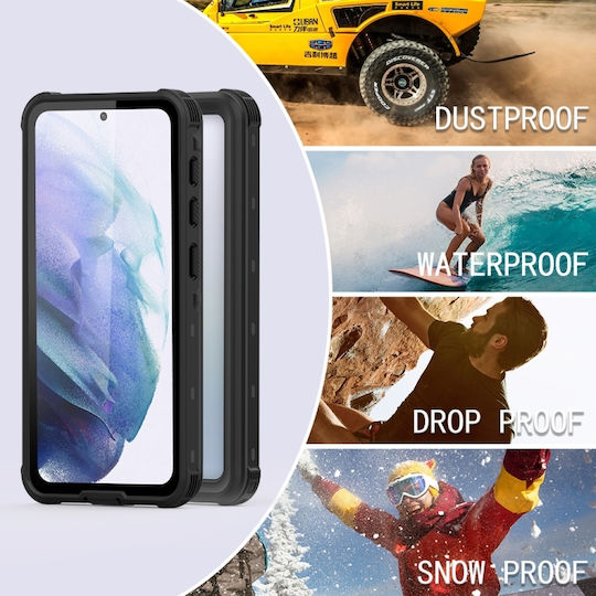Redpepper Shockproof 360 Full Cover Plastic 2mm Waterproof Transparent / Black (Galaxy S21)