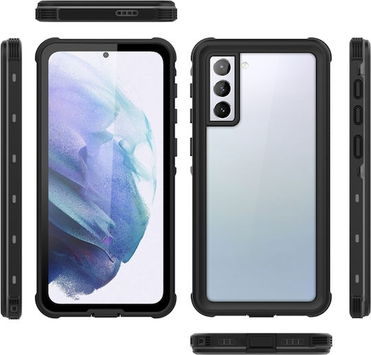 Redpepper Shockproof 360 Full Cover Plastic 2mm Waterproof Transparent / Black (Galaxy S21)