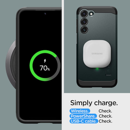 Spigen Tough Armor Back Cover Πλαστικό 1.2mm Abyss Green (Galaxy S23)