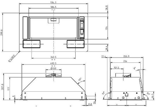 TurboAir Lei Gr/a/52 Απορροφητήρας Καμινάδα 49.3cm Inox με Wi-Fi