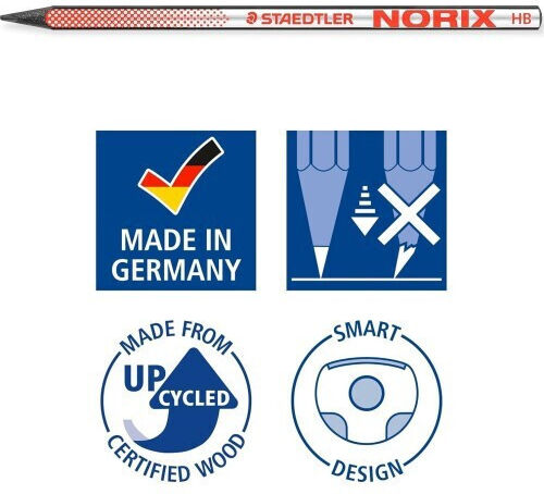Staedtler Norix Set Blister 2 HB Pencils 1 Eraser 1 Single-Hole Sharpener Coral Sketch Writing 181 Sbk2-2