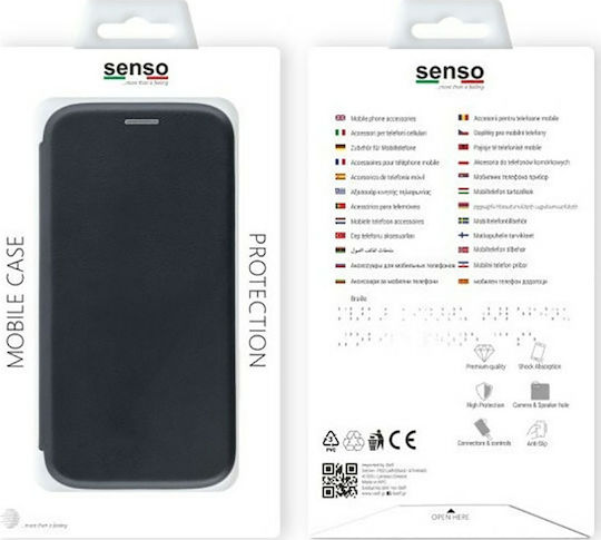 Senso Oval Stand Book Synthetic Leather Black (Xiaomi Mi 10T Lite)