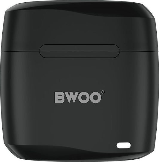 BWOO BW94 Earbud Bluetooth хендсфри Слушалки с Устойчивост на Пот и Кутийка за Зареждане Черен