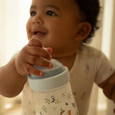 Little Dutch Plastic Baby Bottle Forest Friends Anti-Colic with Silicone Nipple for 0+, 0+ m, months Transparent 240ml