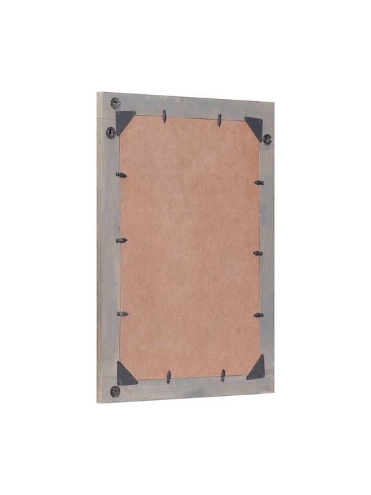 vidaXL Rechteckiger Badezimmerspiegel aus Massivholz 50x70cm Gray