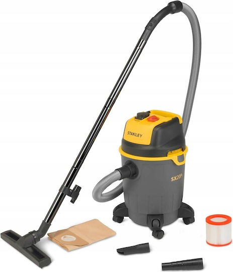 Stanley Σκούπα Υγρών / Στερεών 1200W με Πλαστικό Κάδο 20lt Μαύρη