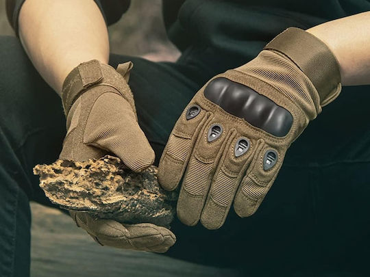Tactical Military Survival Gloves XL Wrist Knuckle Protection – Khaki 35p-14456_k