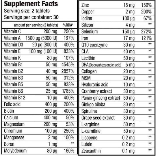 Biotech USA Active Woman Supplement For Healthy Hair Skin & Nails 60 Tablets