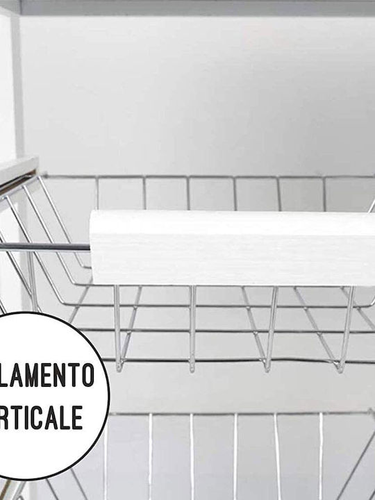 Bakaji Wooden Kitchen Trolley 4 Tiers White 37x37x82cm