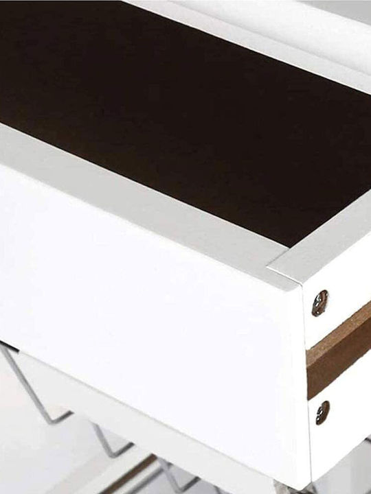 Bakaji Wooden Kitchen Trolley 4 Tiers White 37x37x82cm