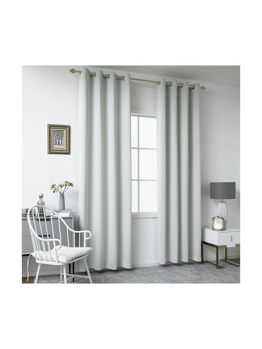 Beauty Home Blackout Curtain With Grommets Art 8400 Gray 140x270cm