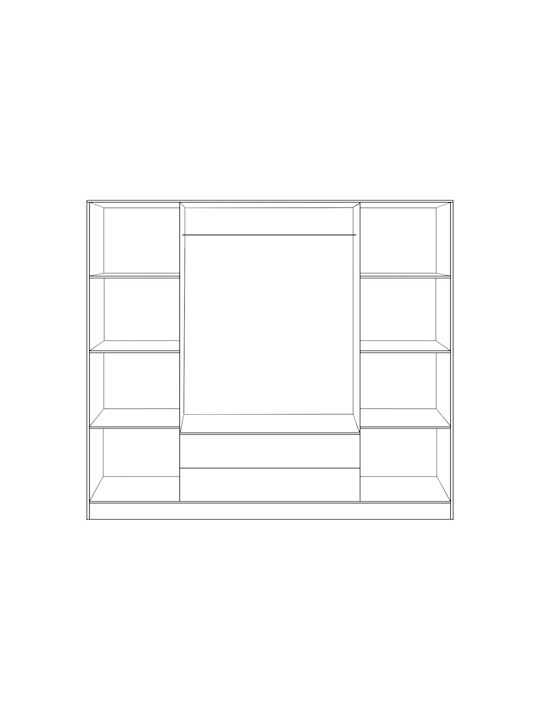 Vier Türen Kleiderschrank AZALEA Sonama 200x55.5x180cm