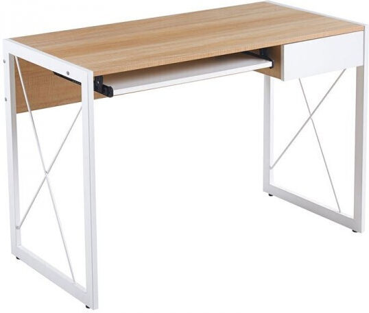 Schreibtisch Unit Holz Sonoma mit Metallbeinen 120x55x75cm