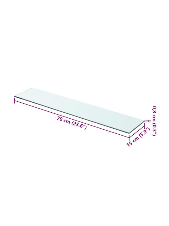 Ράφια Τοίχου Διάφανα (2τμχ) 70x15x0.8εκ.
