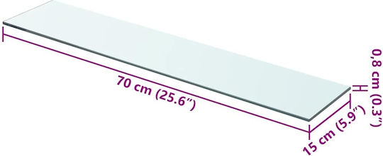 Прозрачни Стенни Рафтчета (2 Бр) 70x15x0.8см