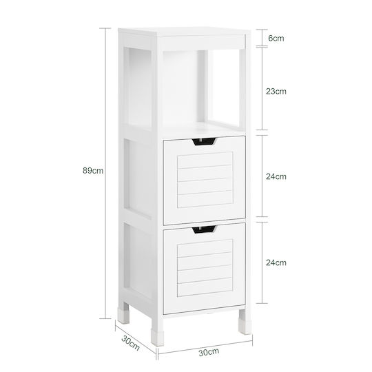 SoBuy Cabinet de baie L30xA30xÎ89cm Alb