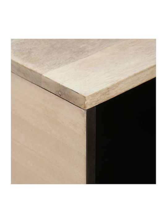 Rectangular Central Coffee Table Made of Solid Wood Beige W80xL50xH40cm