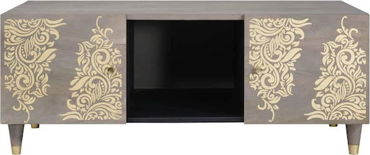 Rectangular Central Coffee Table Made of Solid Wood Gray 100x54x40 cm