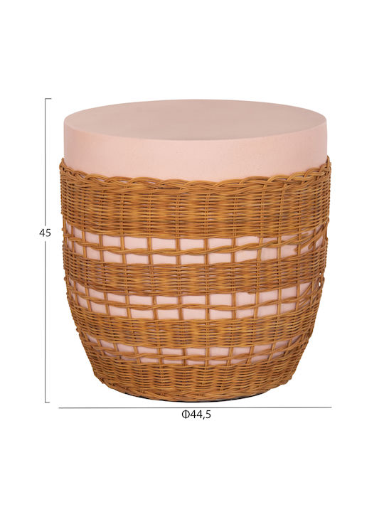 Round Side Table Fiber Pink Natural 44.5x44.5x45 cm