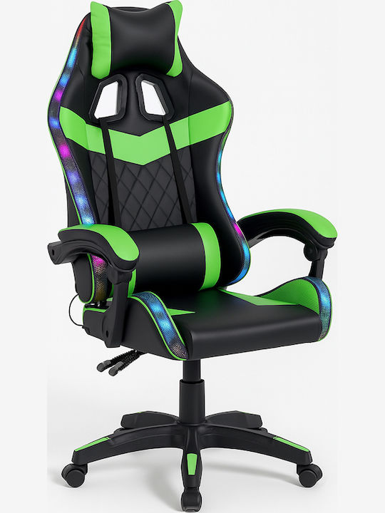 Bakaji Καρέκλα Gaming Δερματίνης με RGB Φωτισμό Πράσινη