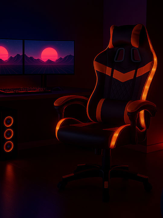 Shally Dogan Геймърски стол с RGB осветление Оранжев