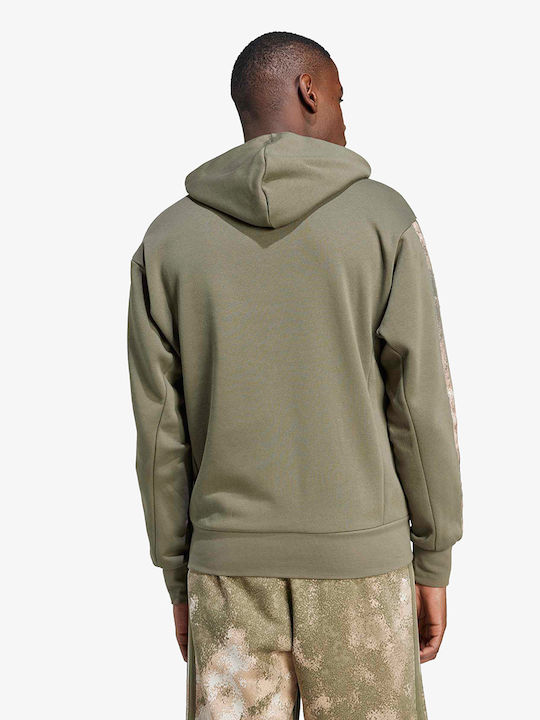 Adidas Seasonal Aop Hoodie Sweatshirt with Hood Khaki