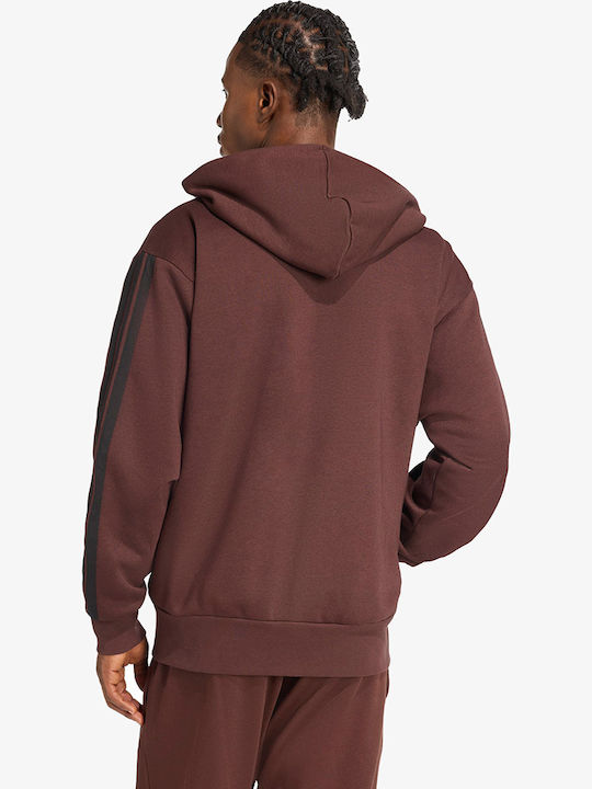 3 Streifen Sweatshirt mit Kapuze Braun
