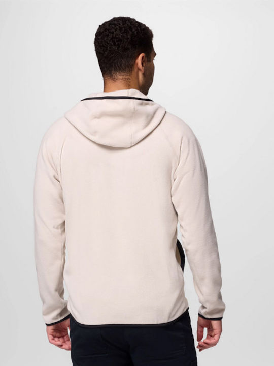 Trek Ανδρική Ζακέτα Fleece με Κουκούλα Μπεζ