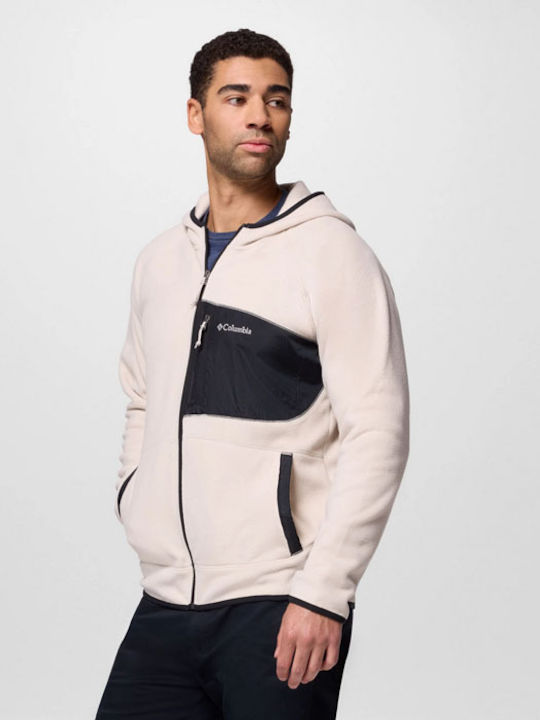 Trek Ανδρική Ζακέτα Fleece με Κουκούλα Μπεζ