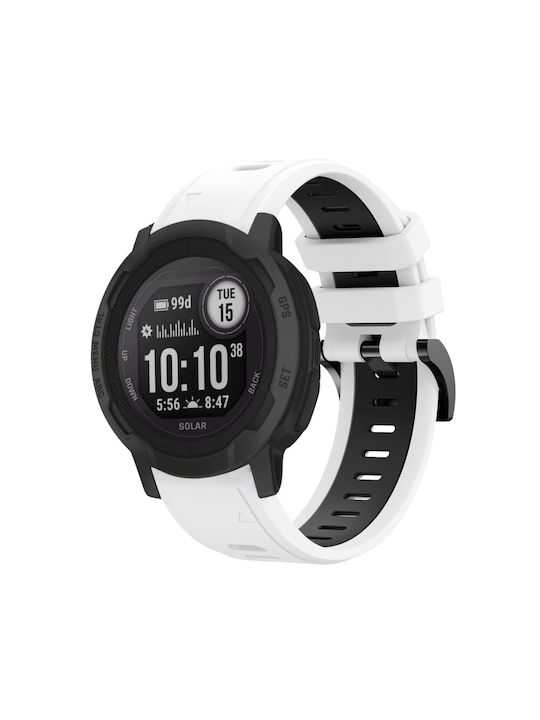 Garmin Instinct 2 22mm Δίχρωμο Αθλητικό Λουράκι Σιλικόνης Ρολόι Λευκό+μαύρο Garmin Instinct 2 22mm Δίχρωμο Αθλητικό Λουράκι Σιλικόνης Ρολόι Λευκό+μαύρο