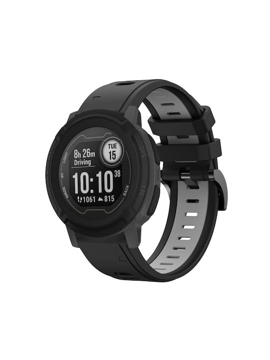 Garmin Instinct Brățară Sport Dublu Culoare din Silicon 22mm Negru+Gri Garmin Instinct Brățară Sport Dublu Culoare din Silicon 22mm Negru+Gri