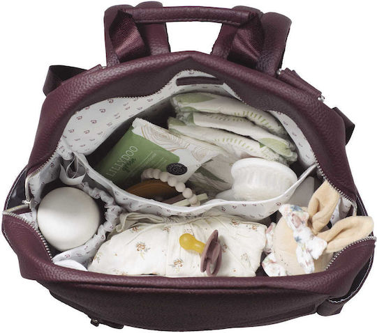 Pasito a Pasito Diaper Bag London Burgundy 35x38x16cm.