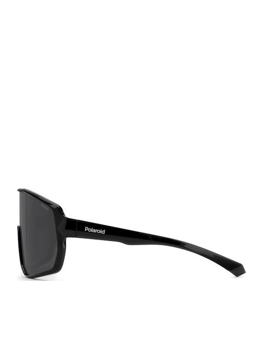 Polaroid Men's Sunglasses with Black Horn-Rimmed Frame and Grey Lens PLD7060/S 807/M9