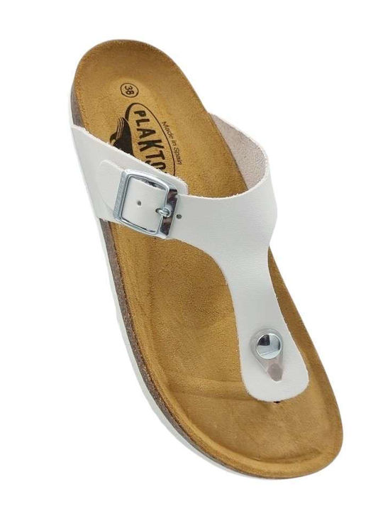 Honduras Leather Women's Flat Sandals in White Color