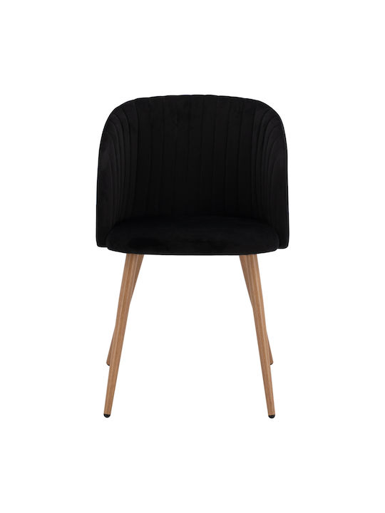 Leah Dining Room Velvet Armchair Black 53x57x81cm 2pcs
