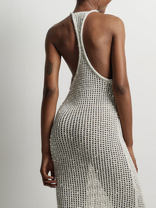 Sommer Maxi Abend Damenkleid Weiß