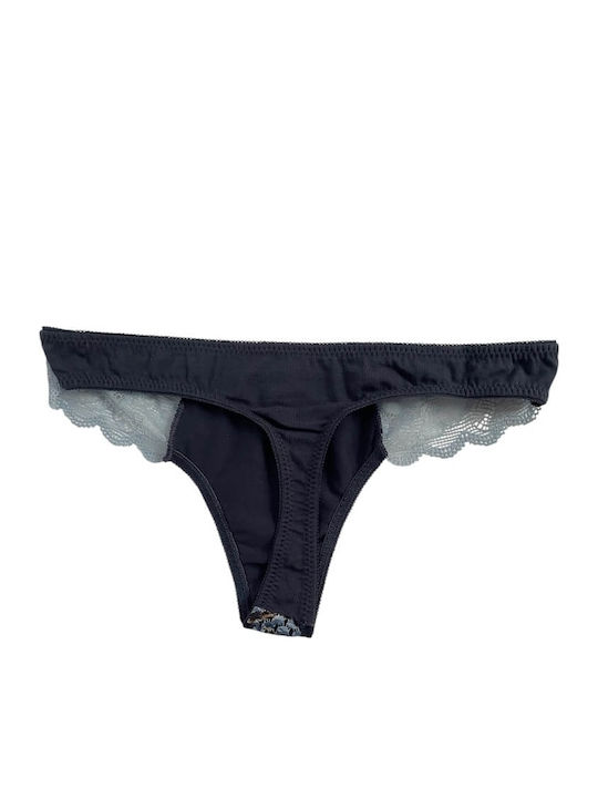 Γυναικείο String με Δαντέλα Μπλε