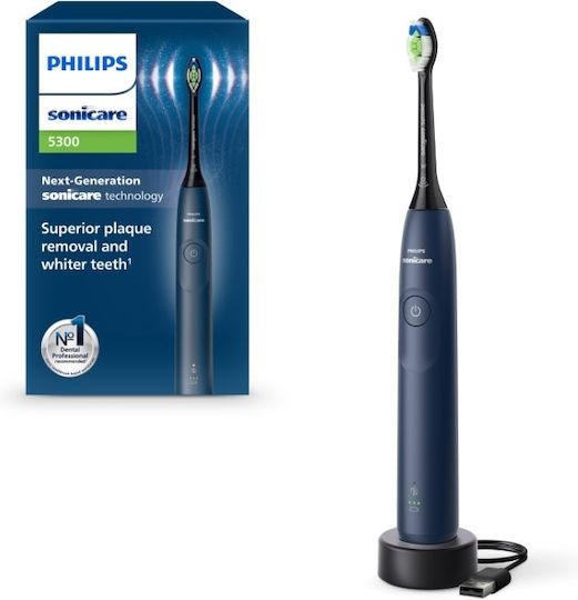 Philips Sonicare 5300 Ηλεκτρική Οδοντόβουρτσα με Αισθητήρα Πίεσης Navy Μπλε
