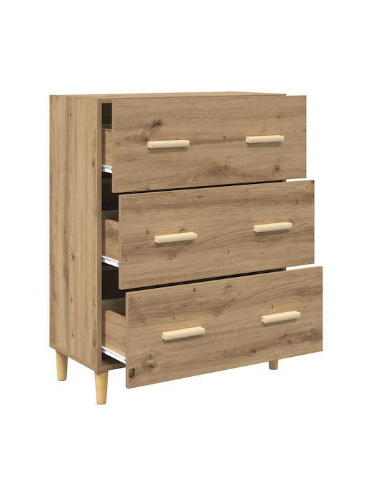 Wooden Chest of Drawers Oaks 69.5x34x90cm