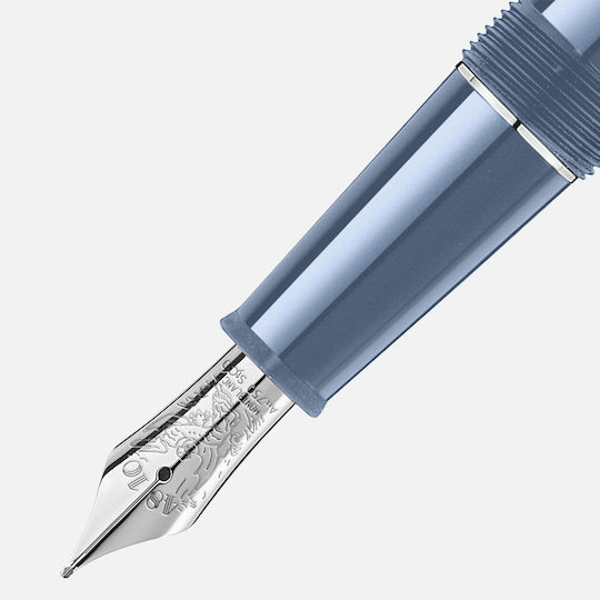 MontBlanc Meisterstück Glacier Doué Πένα Γραφής Λευκή με Μπλε Μελάνι