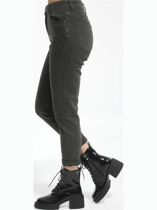 Tip Blugi de damă cu croială boyfriend Khaki