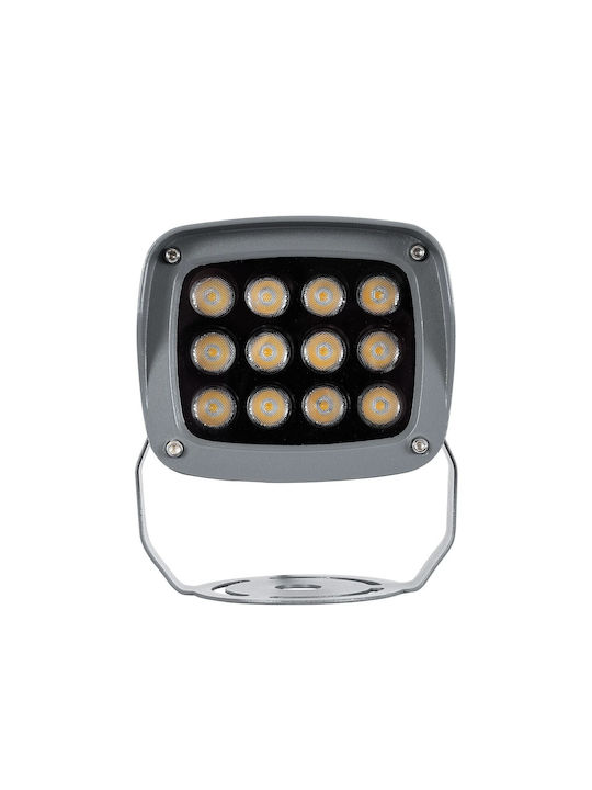 GloboStar Flood-xena Outdoor Floor Lamp LED Projector 12W with Warm White Light IP65 White