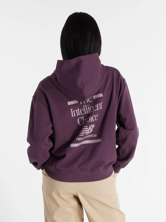 Long Women's Sweatshirt Hooded Purple