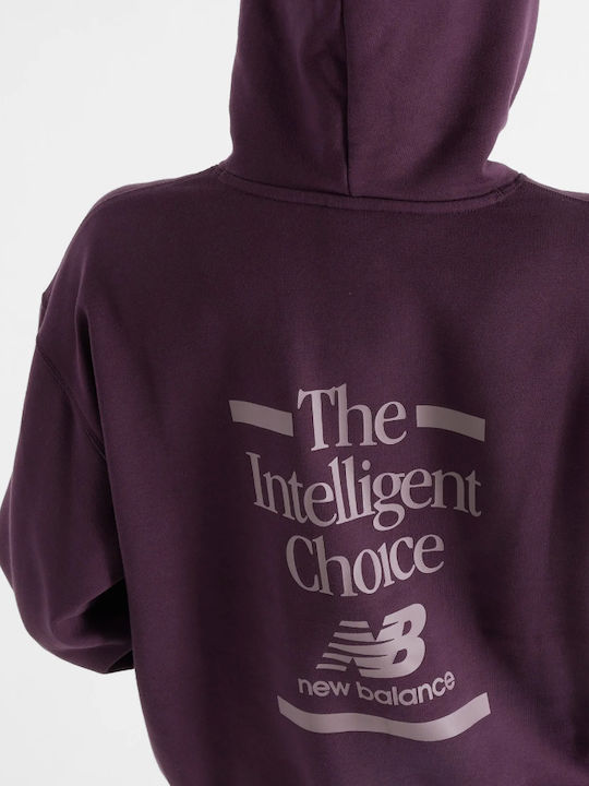 Long Women's Sweatshirt Hooded Purple