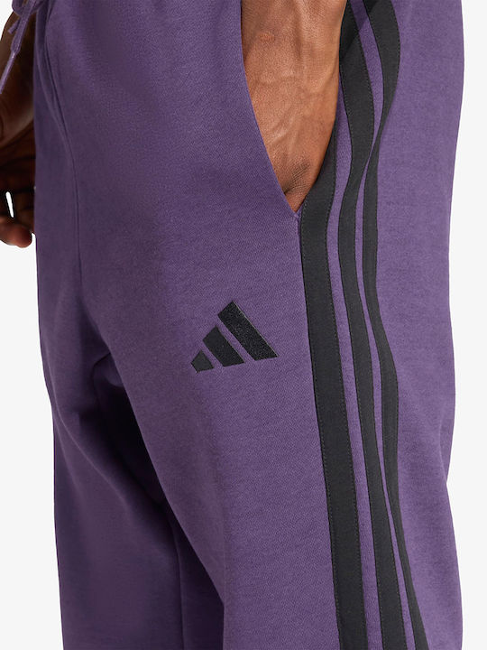 3 Stripes Sweatpants with Elastic Purple