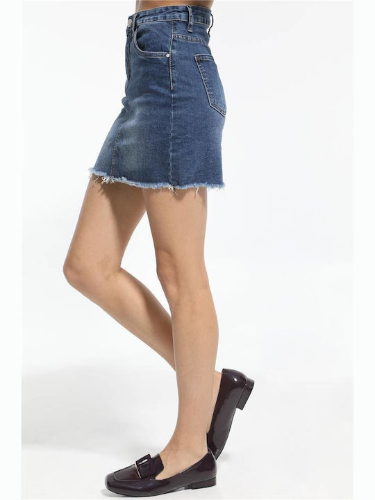 Denim Mini Fustă Blue