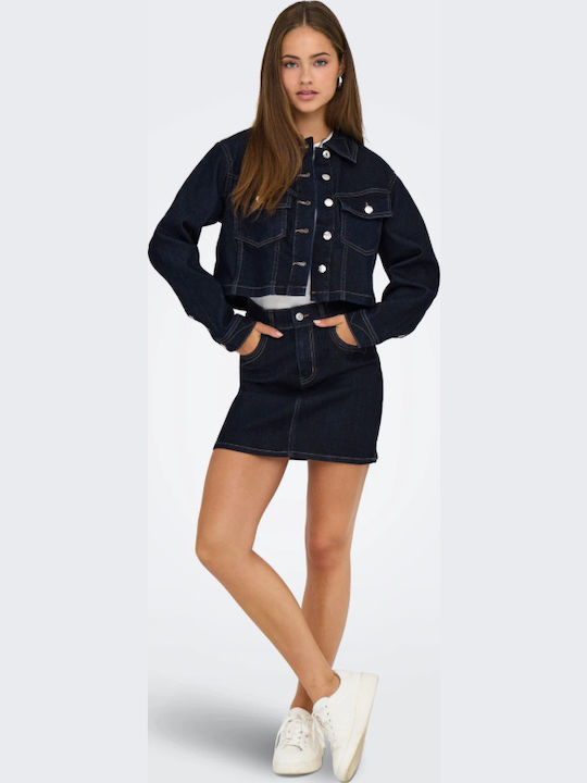 Damen Jean Jacke Marineblau