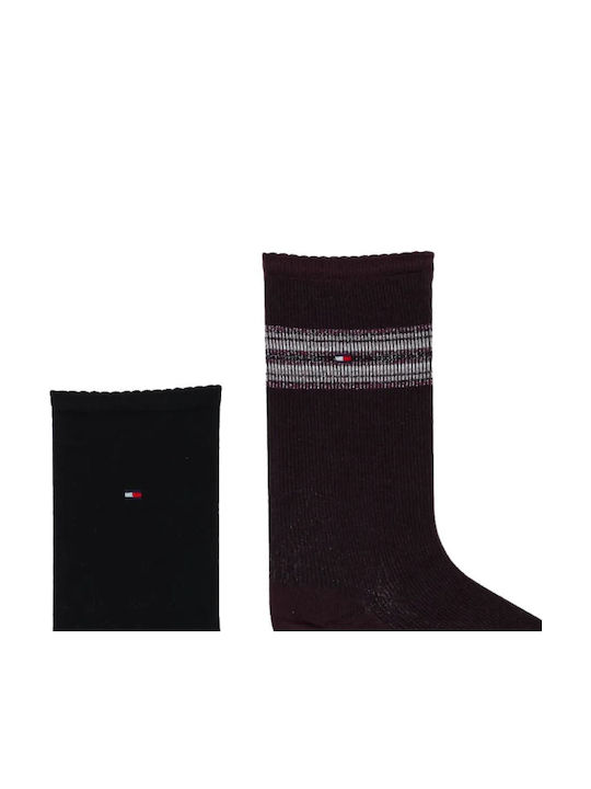 Tommy Hilfiger Γυναικείες Μονόχρωμες Κάλτσες Burgundy 2Pack