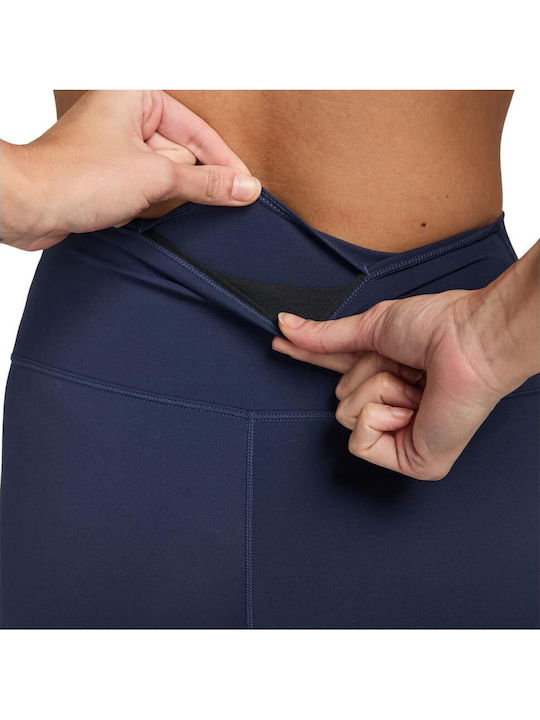 Dri-Fit One Training Γυναικείο Κολάν Ψηλόμεσο Μπλε